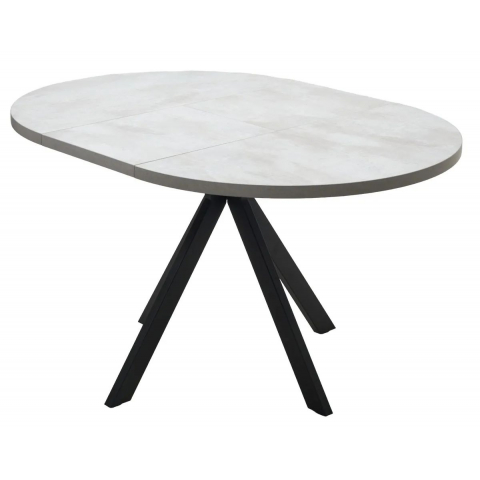 Стол КОРФУ 100 раскладной Цемент светлый / черный каркас