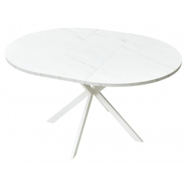 Стол ВЕГА D110 раскладной Мрамор Леванто / белый каркас