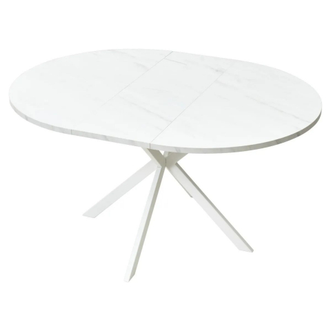 Стол ВЕГА D110 раскладной Мрамор Леванто / белый каркас