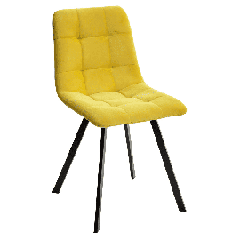 Стул CHILLI-Q SQUARE желтый #H19, велюр / черный каркас