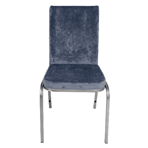 Банкетный стул Конгресс Велюр синяя сталь, каркас цвет серебро