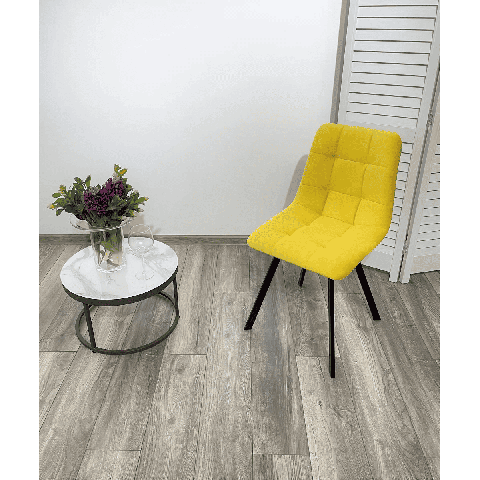 Стул CHILLI-Q SQUARE желтый #H19, велюр / черный каркас