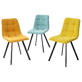 Стул CHILLI-Q SQUARE желтый #H19, велюр / черный каркас