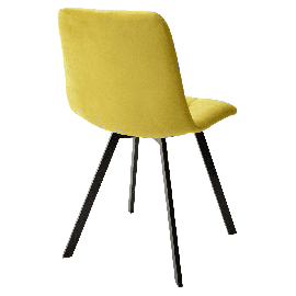 Стул CHILLI-Q SQUARE желтый #H19, велюр / черный каркас