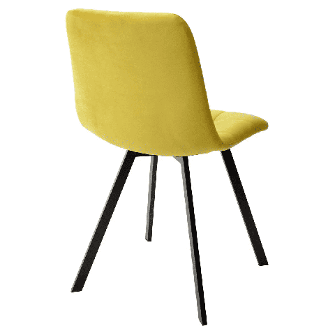 Стул CHILLI-Q SQUARE желтый #H19, велюр / черный каркас
