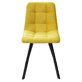 Стул CHILLI-Q SQUARE желтый #H19, велюр / черный каркас