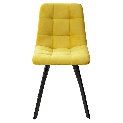 Стул CHILLI-Q SQUARE желтый #H19, велюр / черный каркас