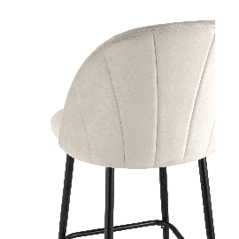 Стул мягкий полубарный Логан велюр бежевый