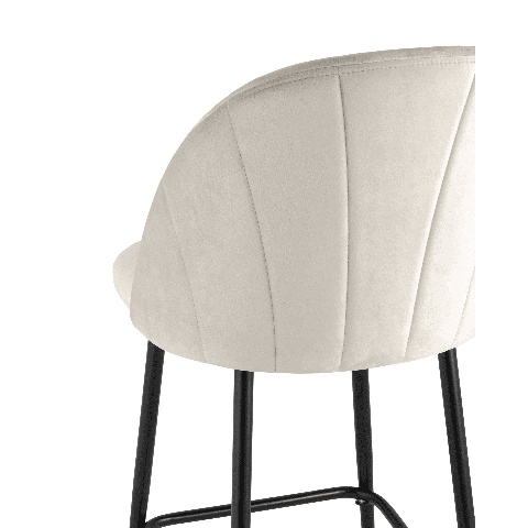 Стул мягкий полубарный Логан велюр бежевый