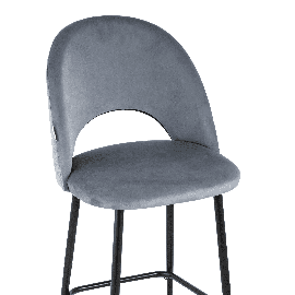 Стул мягкий полубарный Меган велюр серый металлический каркас