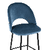 Стул мягкий полубарный Меган велюр пыльно-синий металлический каркас