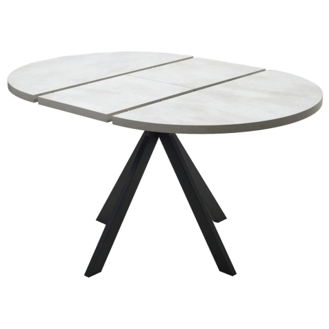 Стол КОРФУ 100 раскладной Цемент светлый / черный каркас