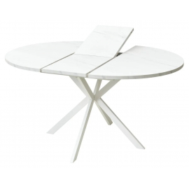 Стол ВЕГА D110 раскладной Мрамор Леванто / белый каркас