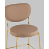 Стул полубарный Барбара NEW экокожа бежевая золотые ножки 2 шт.