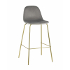 Стул барный Валенсия велюр серый золотые ножки