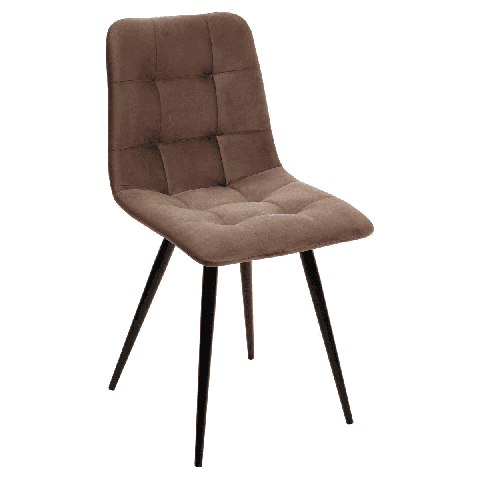 Стул CHILLI-Q молочный шоколад #12, велюр / черный каркас из металла