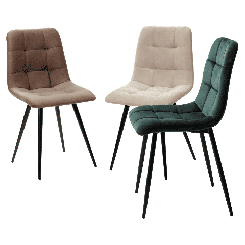 Стул CHILLI-Q молочный шоколад #12, велюр / черный каркас из металла