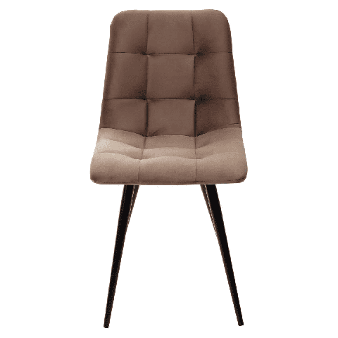 Стул CHILLI-Q молочный шоколад #12, велюр / черный каркас из металла