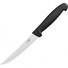 Нож для стейка; сталь нерж.; ,L=225/110,B=10мм; черный,металлич.