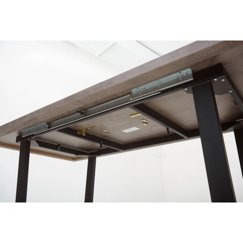 Стол ЛОФТ 138 Бетон Портленд/ Черный