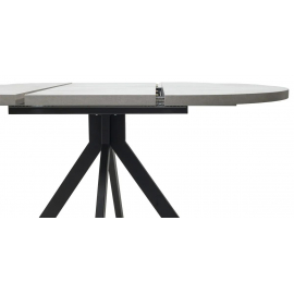 Стол КОРФУ 100 раскладной Цемент светлый / черный каркас