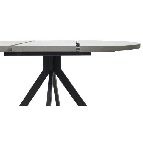 Стол КОРФУ 100 раскладной Цемент светлый / черный каркас