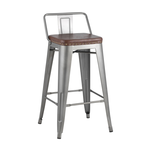 Стул полубарный TOLIX SOFT серебристый