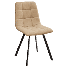 Стул CHILLI SQUARE RU-16 экокожа цвет бежевый винтаж, PU / черные металлические ножки