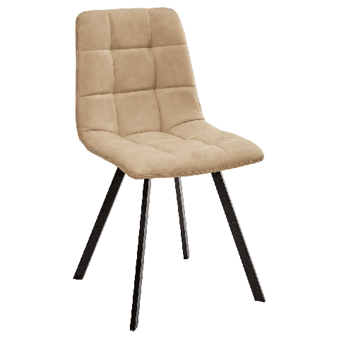 Стул CHILLI SQUARE RU-16 экокожа цвет бежевый винтаж, PU / черные металлические ножки