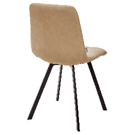 Стул CHILLI SQUARE RU-16 экокожа цвет бежевый винтаж, PU / черные металлические ножки