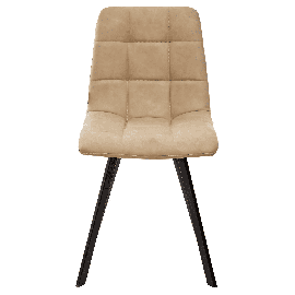 Стул CHILLI SQUARE RU-16 экокожа цвет бежевый винтаж, PU / черные металлические ножки