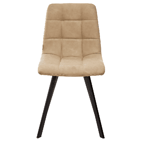 Стул CHILLI SQUARE RU-16 экокожа цвет бежевый винтаж, PU / черные металлические ножки