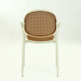 Кресло СМН-70 цвет белый с бежевой сеткой