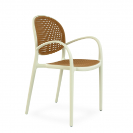 Кресло СМН-70 цвет белый с бежевой сеткой