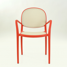 Кресло СМН-70 цвет коралловый с белой сеткой
