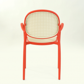 Кресло СМН-70 цвет коралловый с белой сеткой
