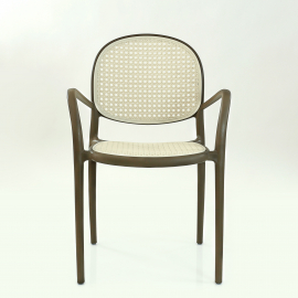 Кресло СМН-70 цвет кофейный с белой сеткой