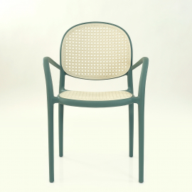 Кресло СМН-70 цвет бирюзовый с белой сеткой