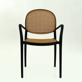 Кресло СМН-70 цвет черный с бежевой сеткой