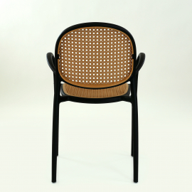 Кресло СМН-70 цвет черный с бежевой сеткой