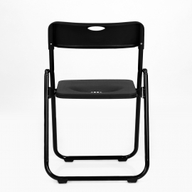 Стул СМН-296 складной черный пластик, черный каркас