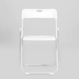 Стул СМН-296 складной белый пластик, белый каркас