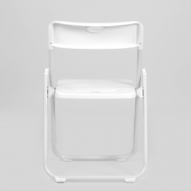 Стул СМН-296 складной белый пластик, белый каркас