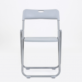 Стул СМН-296 складной серый пластик, серебристый каркас D-22mm, 1mm