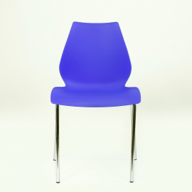 Стул СМН-234 Лила хром металл, стопируемый, синий