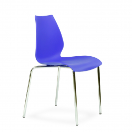 Стул СМН-234 Лила хром металл, стопируемый, синий