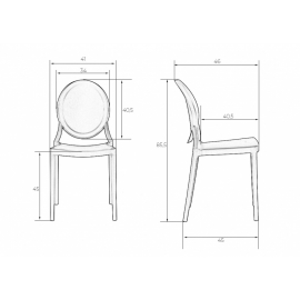 Пластиковый стул обеденный ALBERT, цвет бежевый