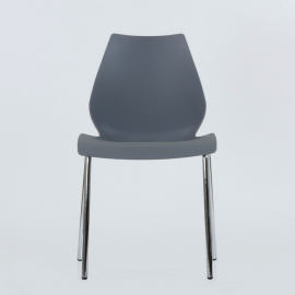 Стул СМН-234 Лила хром металл, стопируемый, серый