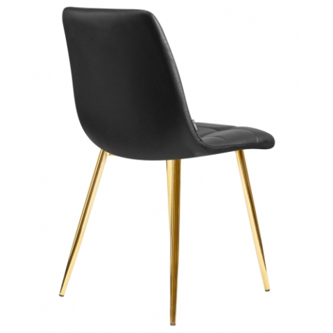 Стул Алекс ножки золото обивка искусственная кожа черная