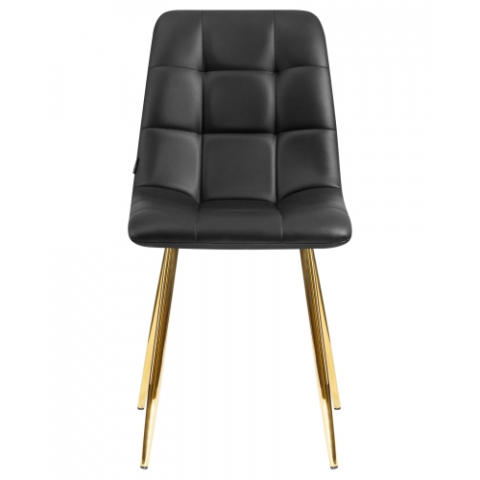 Стул Алекс ножки золото обивка искусственная кожа черная